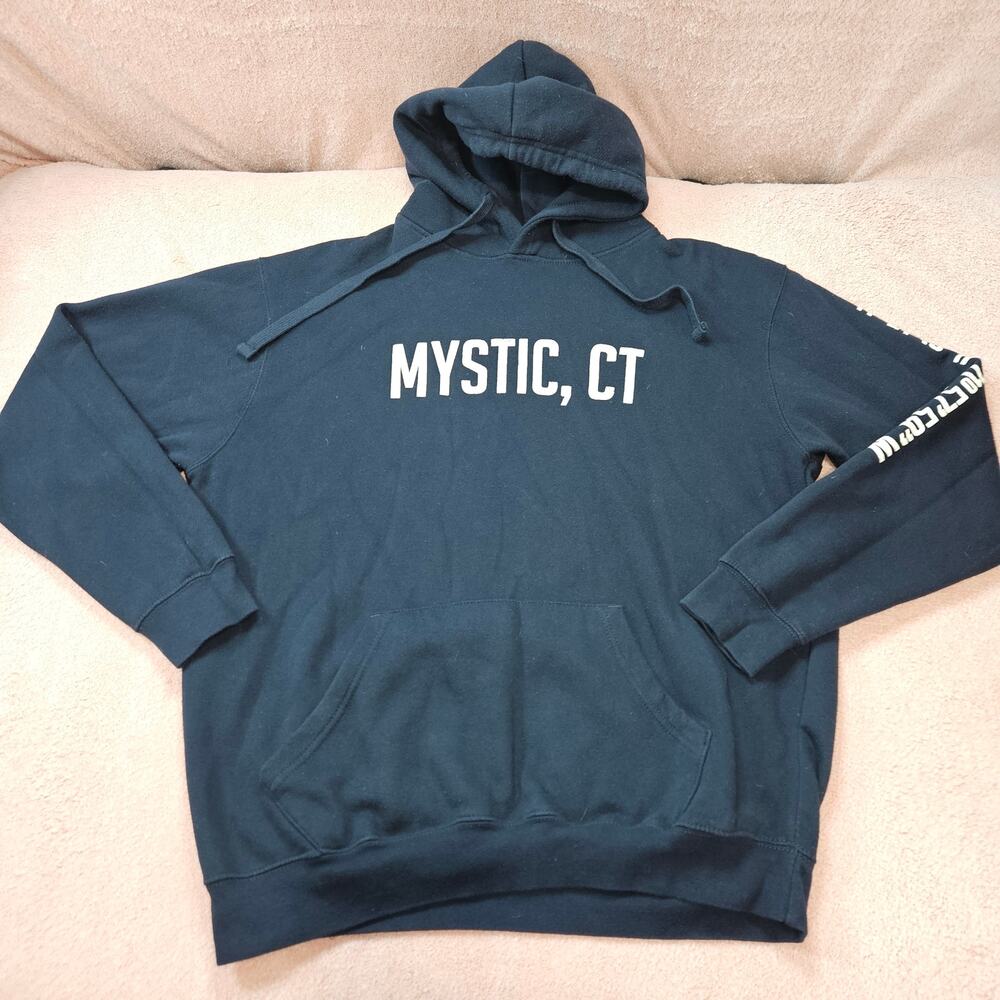 MiliTex Mystic, CT Coordinates Graphic Travel Souvenir Hoodie Black XL